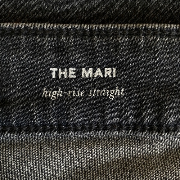 AG Adriano Goldschmied The Mari High Rise Straight Denim Jean 26 Gray Raw Hem - Picture 8 of 10